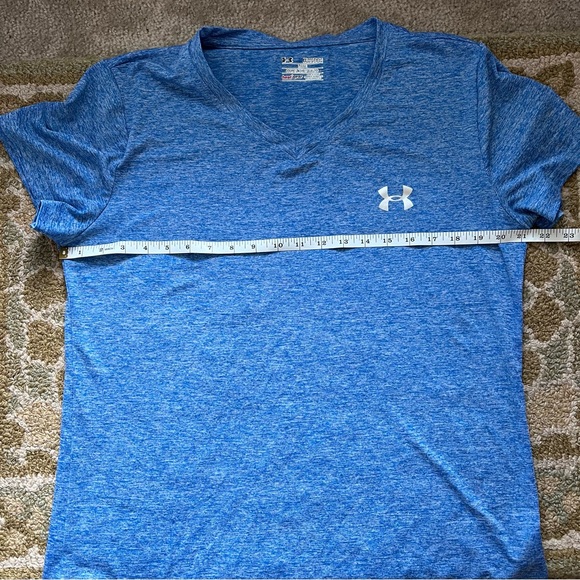 Under Armour Heat Gear Blue V-Neck Athletic T-Shirt XXL - Picture 6 of 7